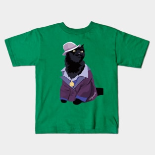 Black Cat Money (No Pattern) Kids T-Shirt